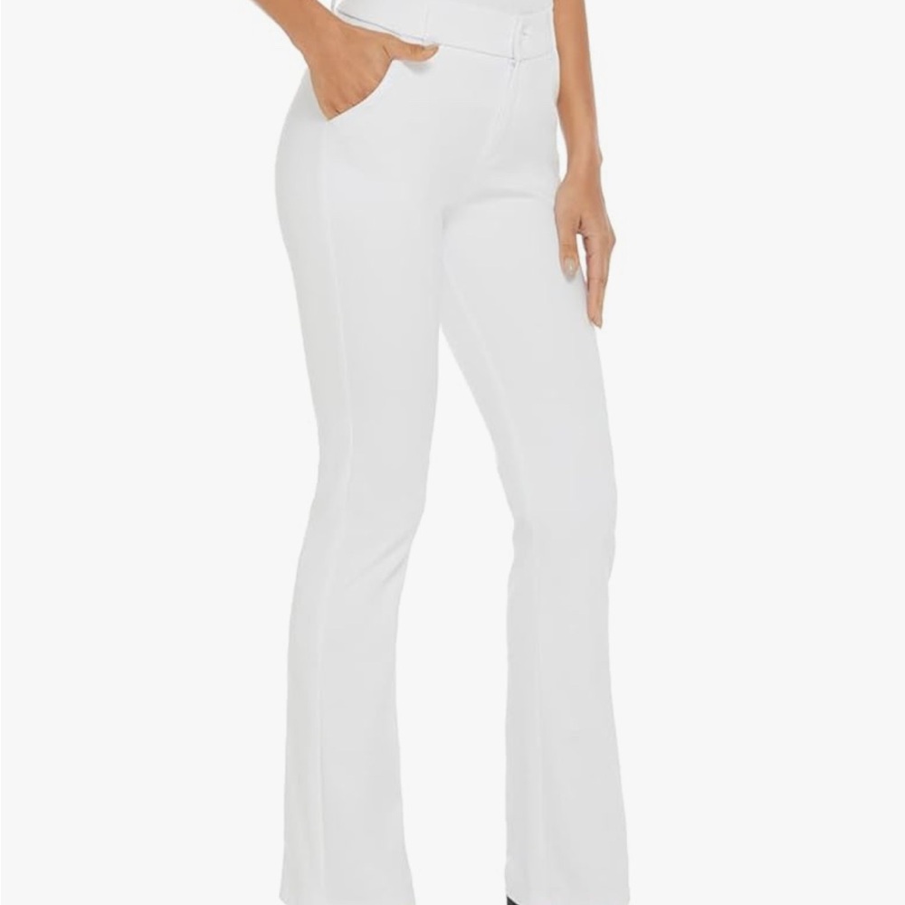 White Straight Leg Pants with Classic Design